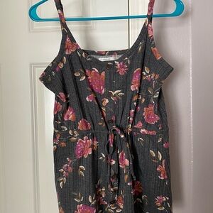 Maurices Charcoal Floral Tank